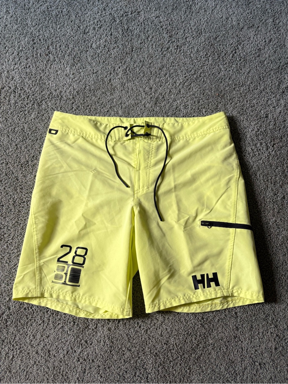 Helly Hansen HP Quick Dry Board Shorts Mens Size 33 Yellow Beach Coastal Swim. P